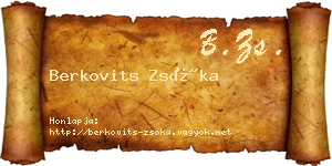 Berkovits Zsóka névjegykártya